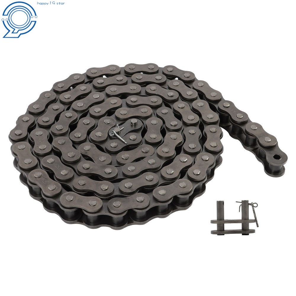 #100 Heavy Duty Roller Chain × 10 ft + 1 Connecting Links