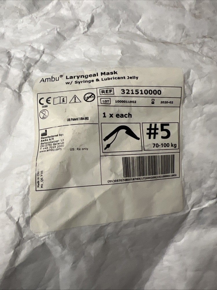 AMBU 321510000 LARYNGEAL Mask #5, Exp 2020