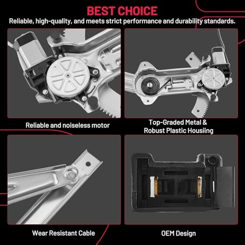 741-126 Power Window Regulator with Motor Front Left, Compatible with Mustang