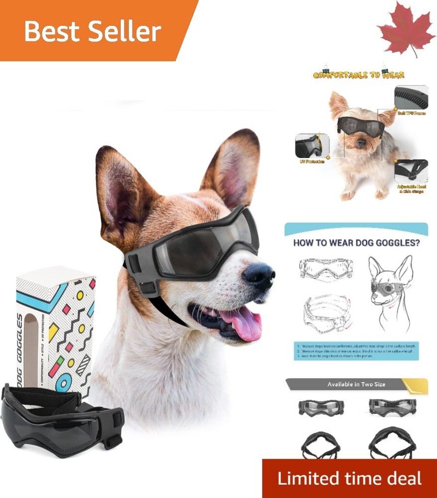 Cooling Dog Sunglasses for Medium Breed - Curved Lens - Size M - Adjustable
