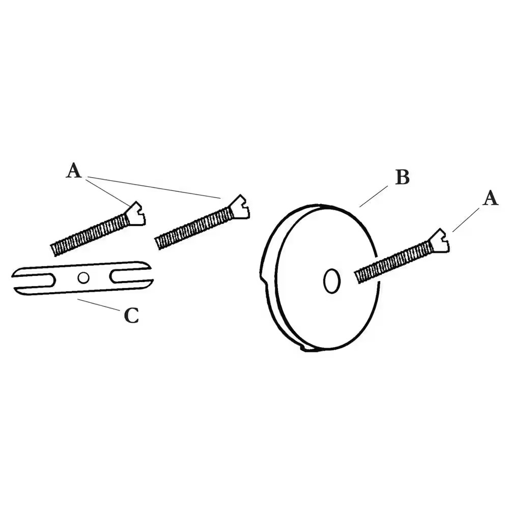 Single Hole Bathtub Drain Overflow Plate with Screw, Chrome