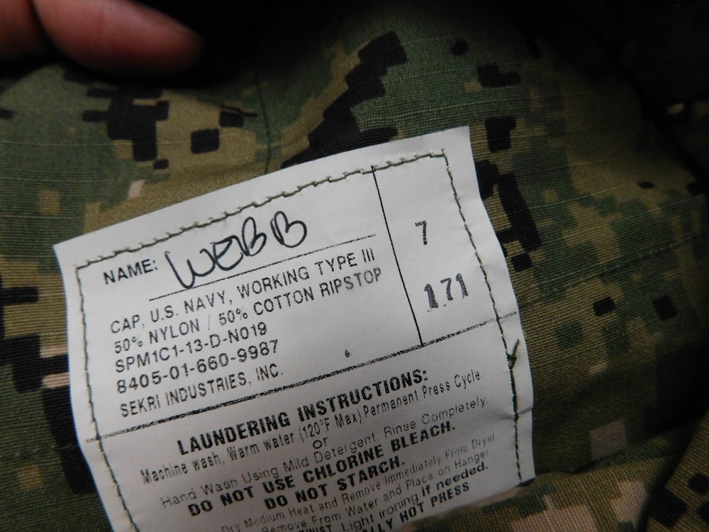 US NAVY WORKING CAP TYPE III SIZE 7