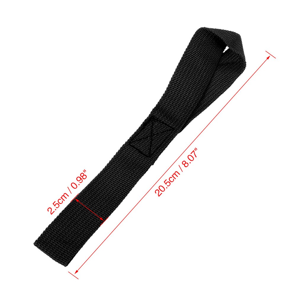SIX Black 2.5 x 20.5cm Cargo Belt Loop Tie Down Strap for Motorcycle