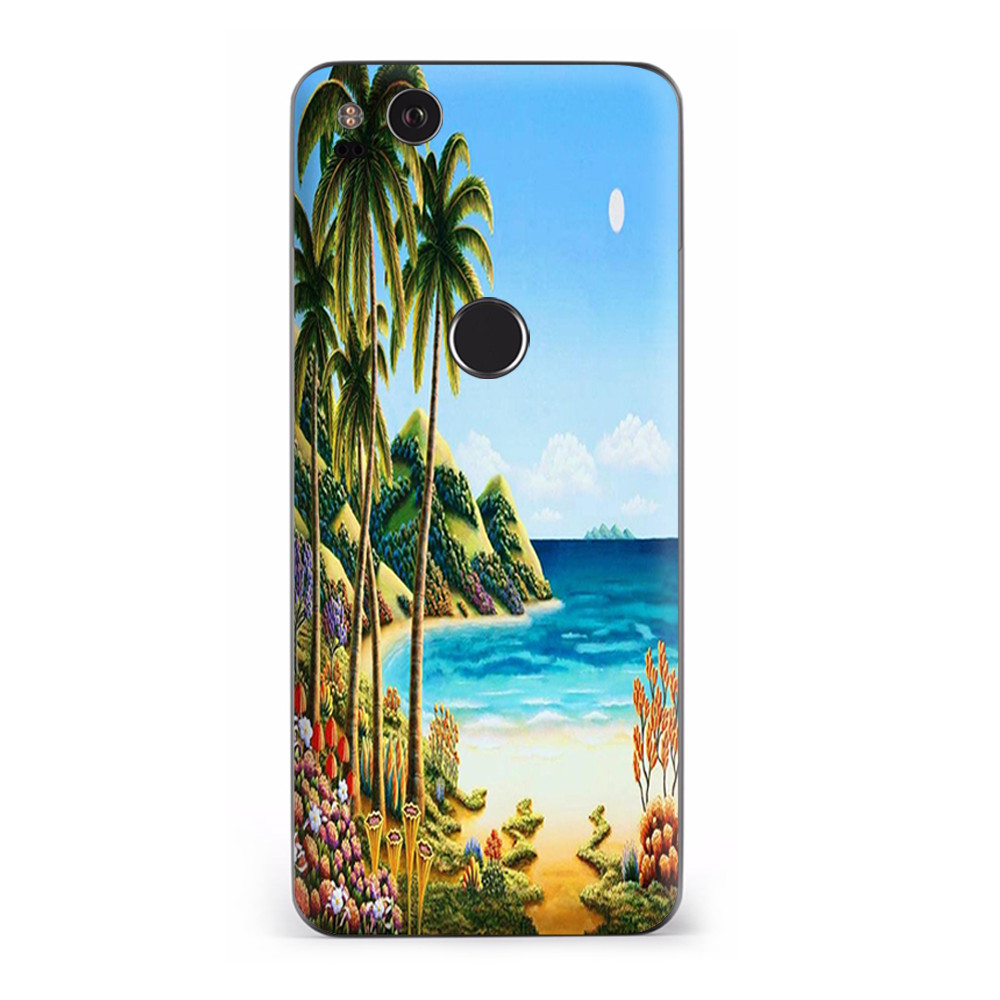 Google Pixel 2 Skins Decal Wrap Beach Water Palm Trees