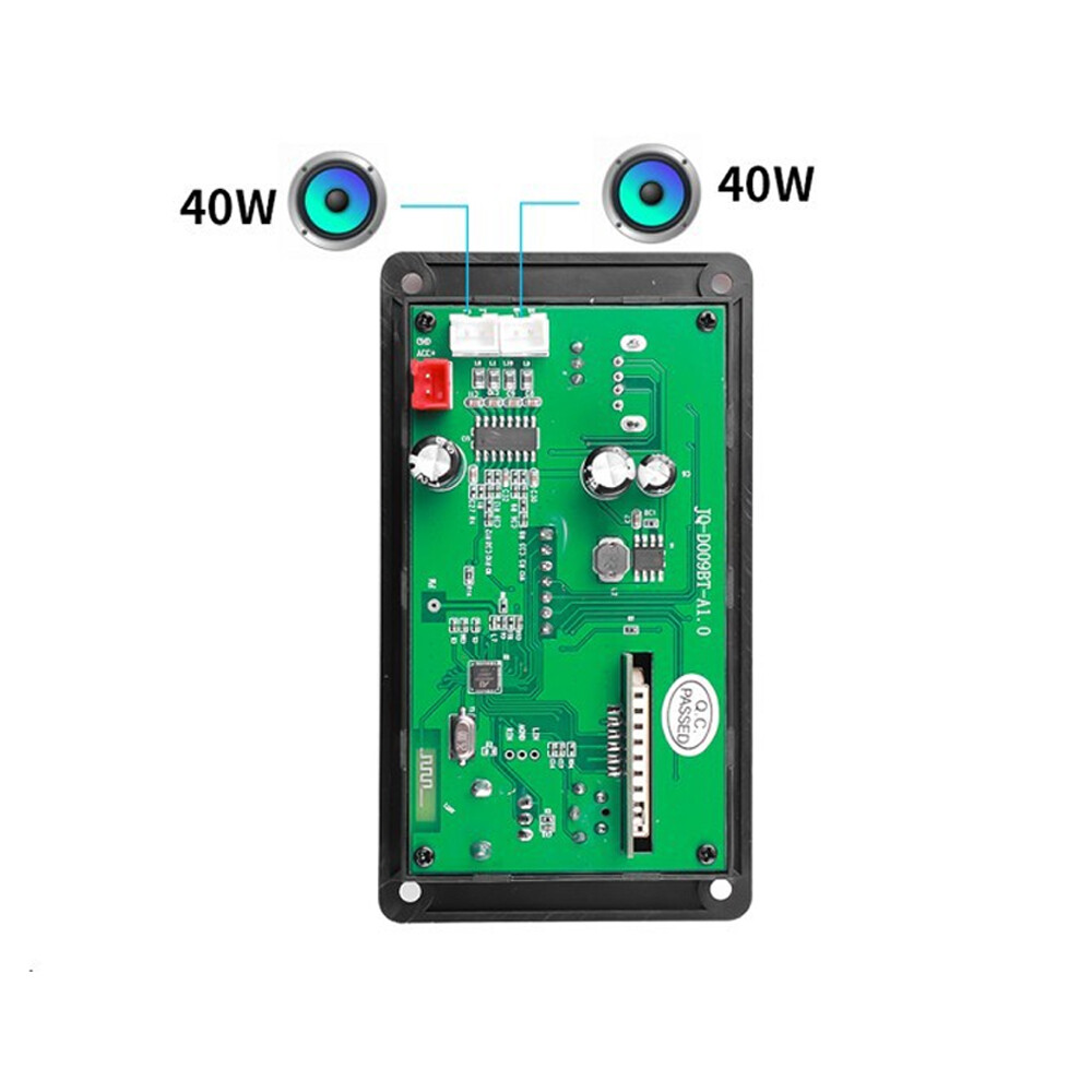 Amplifier Decoder Board 2 x 40W with Bluetooth 5.0, MP3 Player and IR FM Radio,