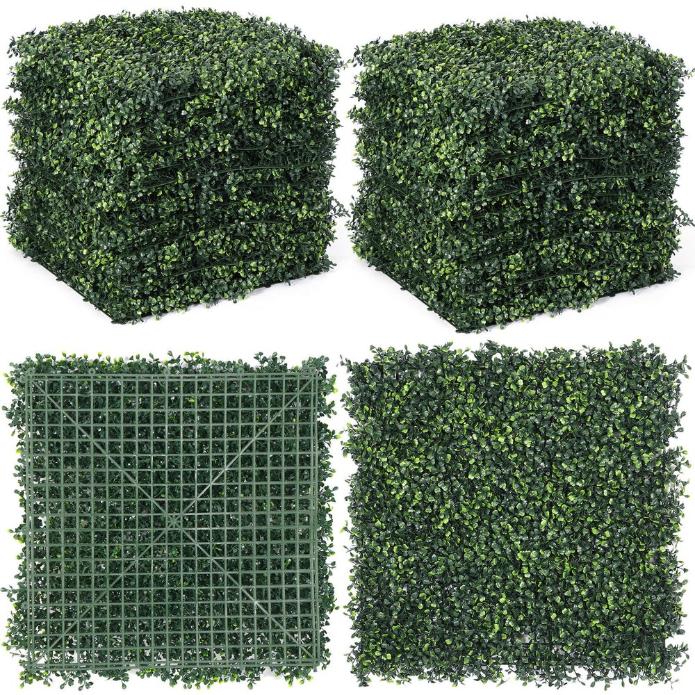 48pcs Boxwood Hedge Wall Panels Grass Backdrop UV Protection for Artificial Gree