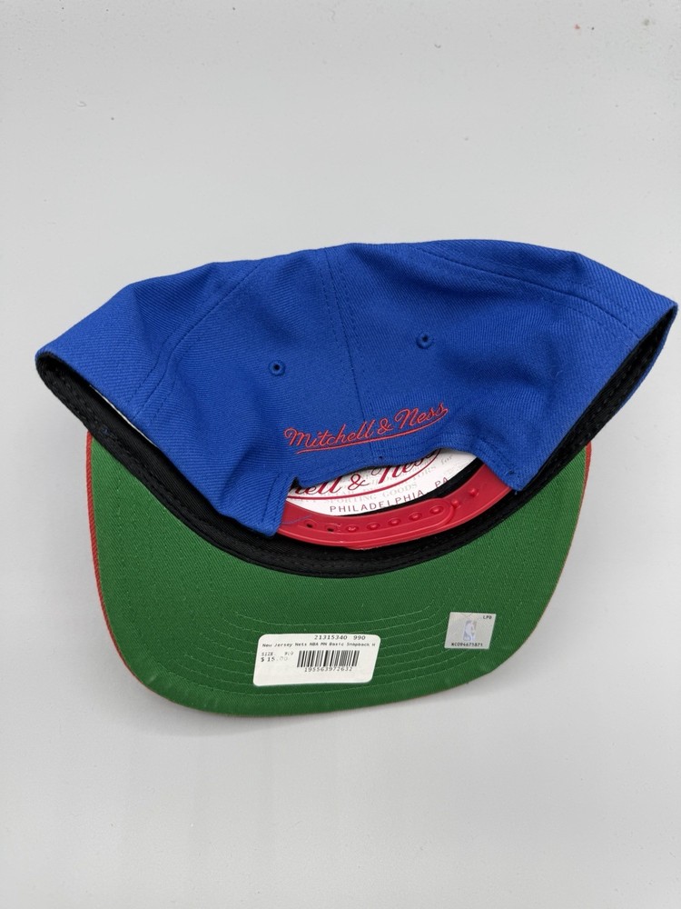 NEW JERSEY NETS Mitchell & Ness NBA MN Basic SNAPBACK Hat Cap OSFM NWT New Blue
