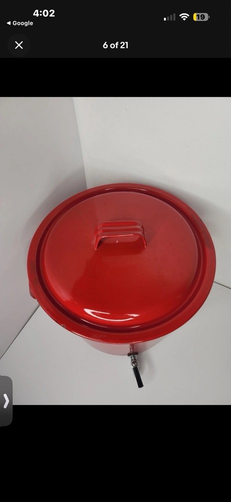 Vintage Red Enamel Beverage Dispenser