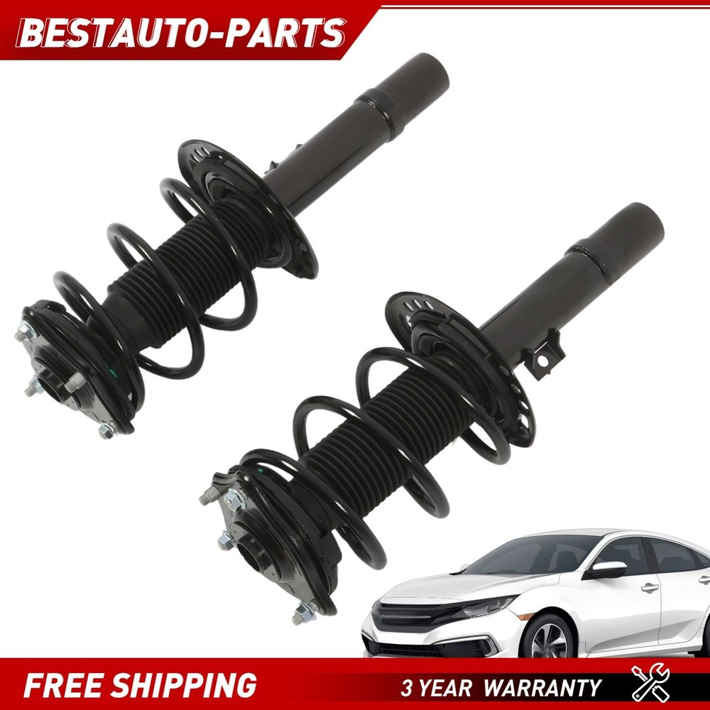 Front Pair Complete Struts & Spring Assemblies for 2016-2021 Honda Civic