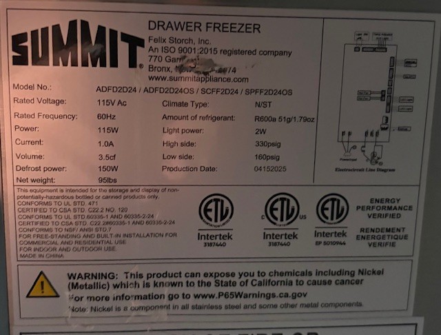 Summit ADFD2D24 ADA Compliant 24" Wide 2-Drawer All-Freezer