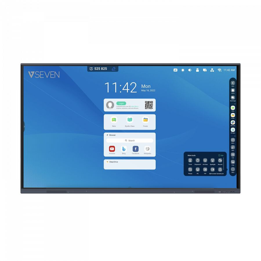 V7 IFP6501-V7  Interactive Flat Panel (IFP) - 65 Inch 4K Android 9 Display