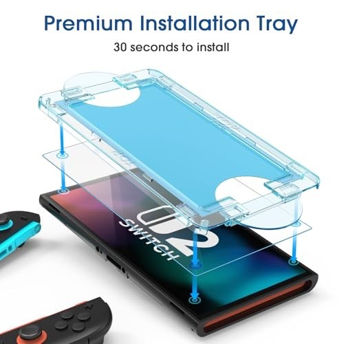 2 Pack Tempered Glass Screen Protector for Nintendo Switch 7.9'' - Easy Install,