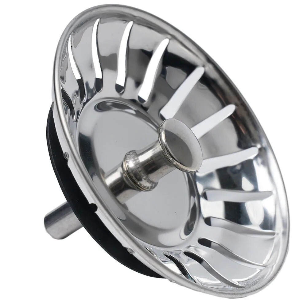Premium Kitchen Sink Strainer Replacement Waste Plug Basin Drain Filter Steel