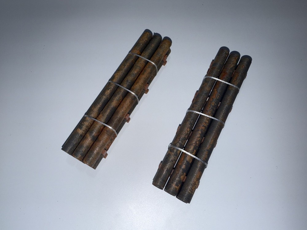 New 1:87 Ho Scale 30FT Rusty Pipe Load (4.5in) (Real Rust) 2pk