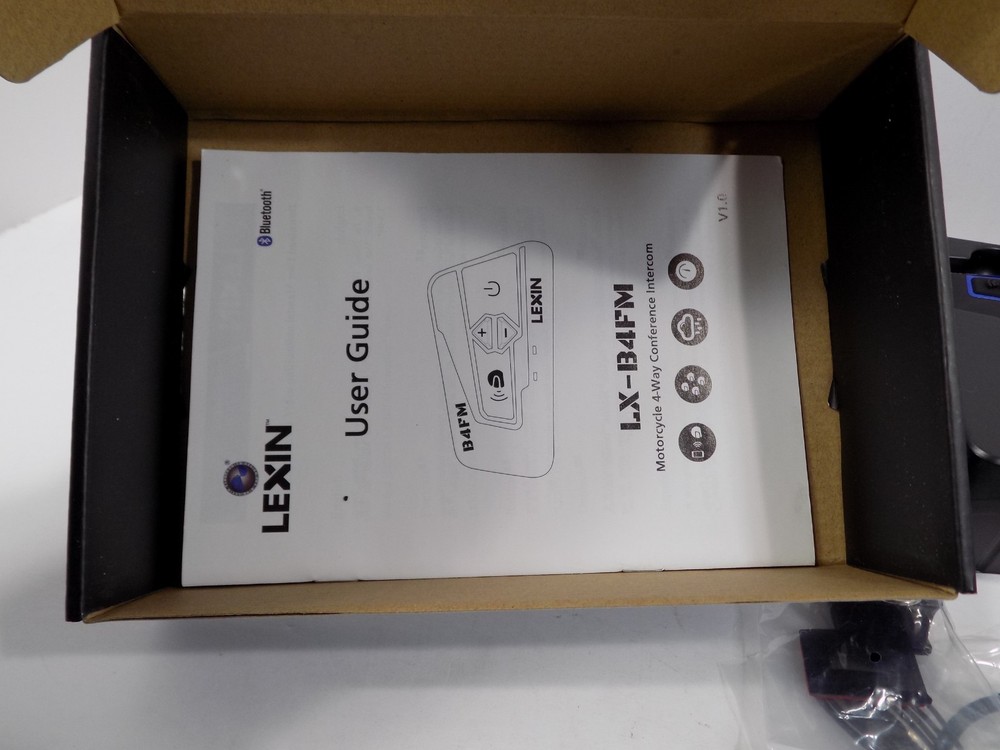 NEW Lexin B4FM Motorcycle Bluetooth Intercom Dual Pack Open Box