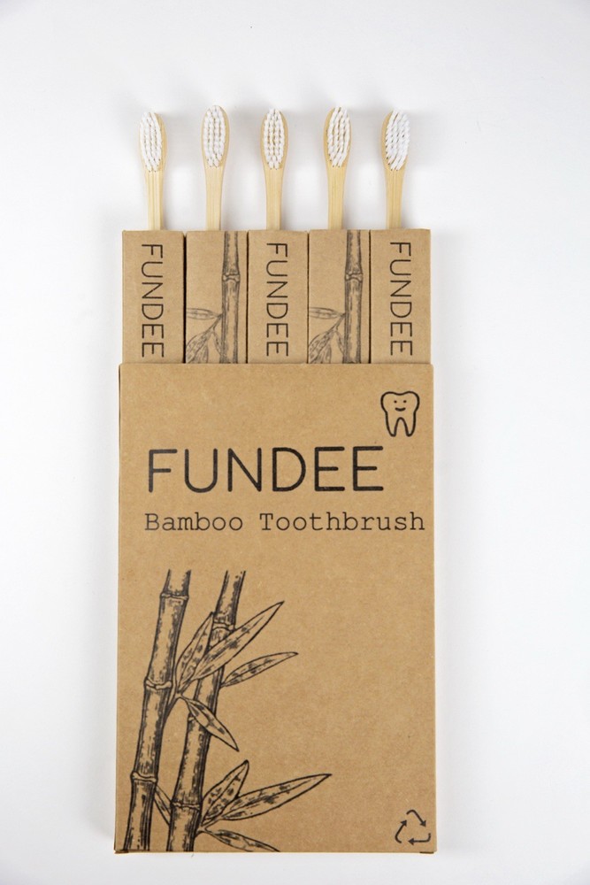 Bamboo Toothbrush Set 10-Pack | FUNDEE Eco-Friendly, Biodegradable, BPA-Free
