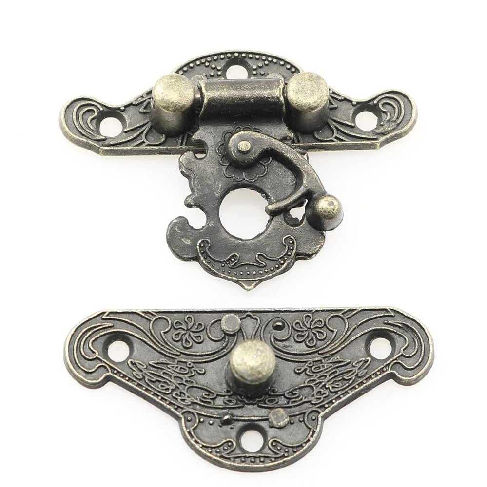 2pcs Retro Embossed Door Buckle Pull 49x37mm Draw Cabinet Handle Pull for Fur...