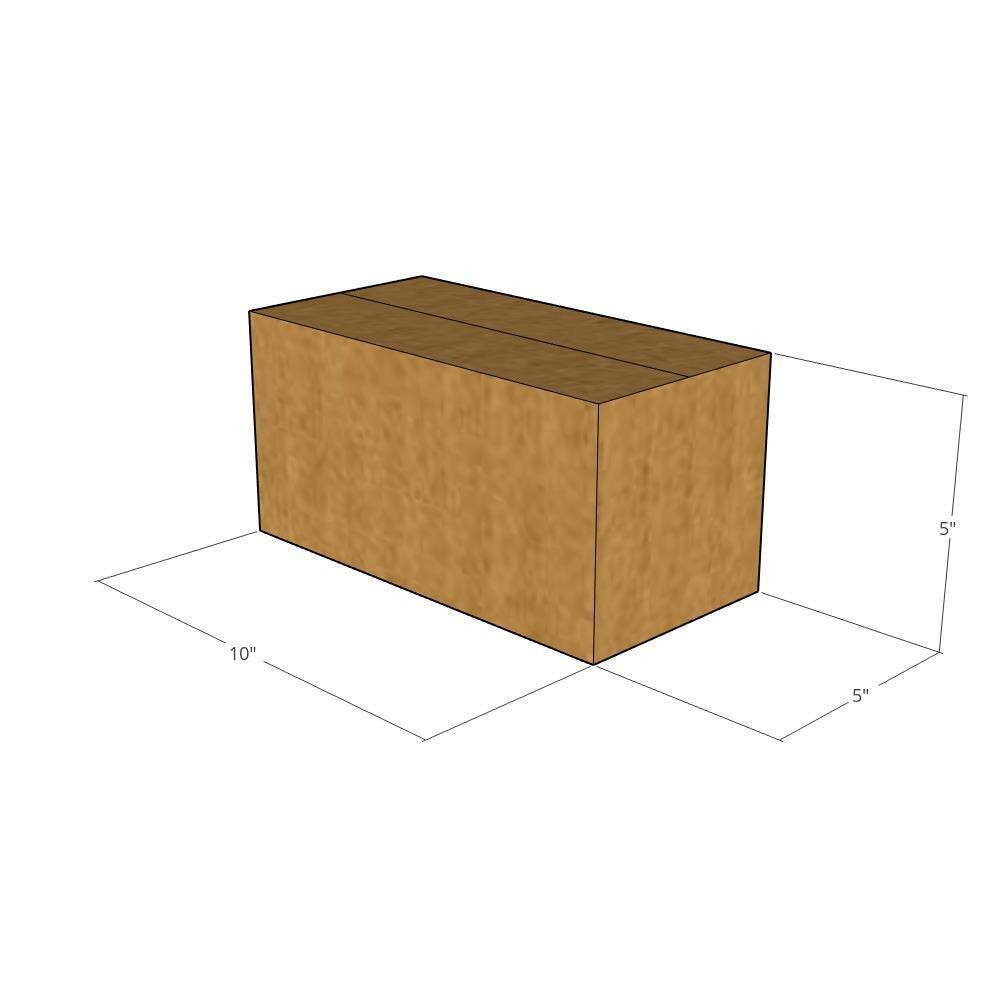 100 10x5x5 Kraft Brown Corrugated Shipping Boxes 32 ECT Single-Wall New