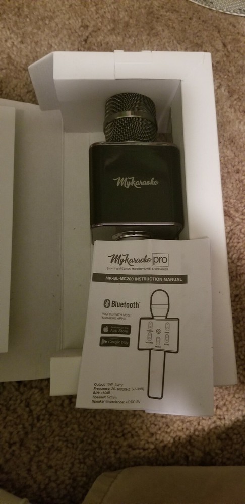 My Karaoke Pro 2-in-1 Wireless Bluetooth Microphone & Speaker Black