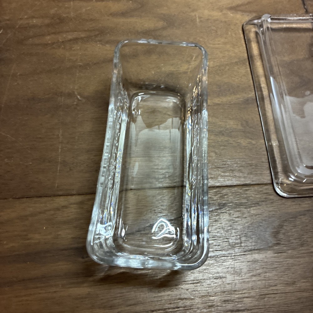 Mason Craft And More Butter Dish Clear Glass Rectangular Nice