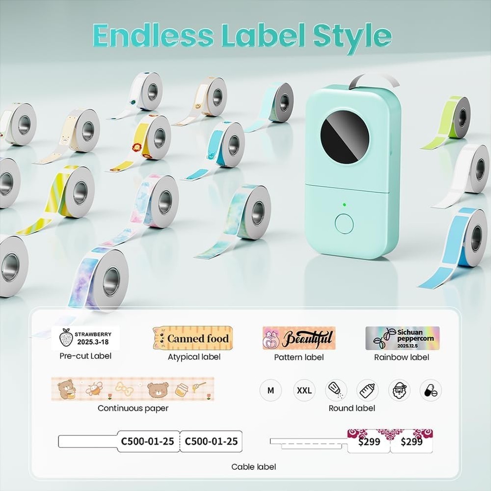Phomemo D30 Label Maker Machine, Portable Bluetooth Mini Label Printer Handheld