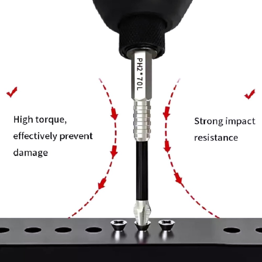 5 x 6.35mm Hex Shank Screwdriver Drill Bit Super Magnetic Tip DIY Tool