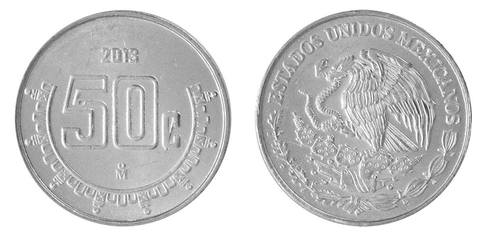 Mexico 50 Centavos, 2013, KM #936, Mint