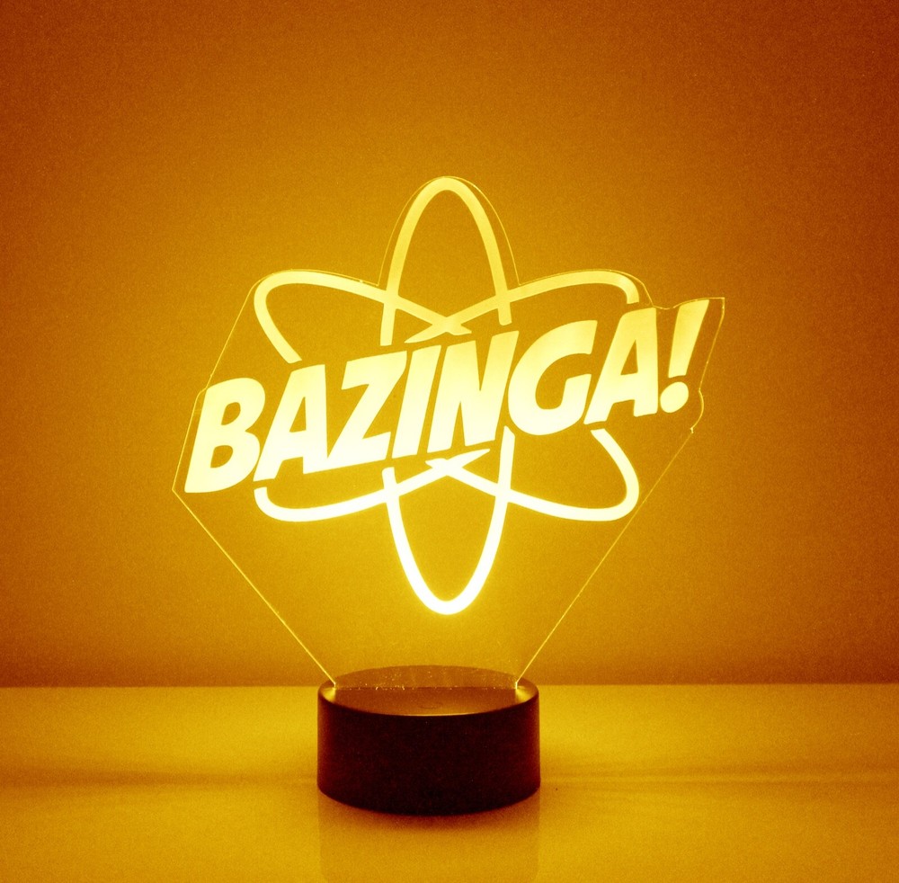 Bazinga Night Light, Personalized FREE, LED Night Lamp, w/Remote, Engraved Gift