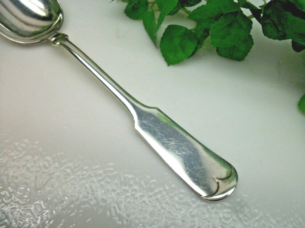 Antique Oneida Rockford Silver TIPPED Silverplate Solid Serving Spoon 1900 Mono