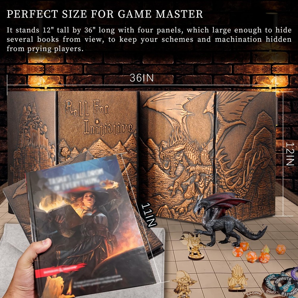 Dungeon Master Screen Four-Panel DM Screen Dungeons and Dragon Pathfinder D&D