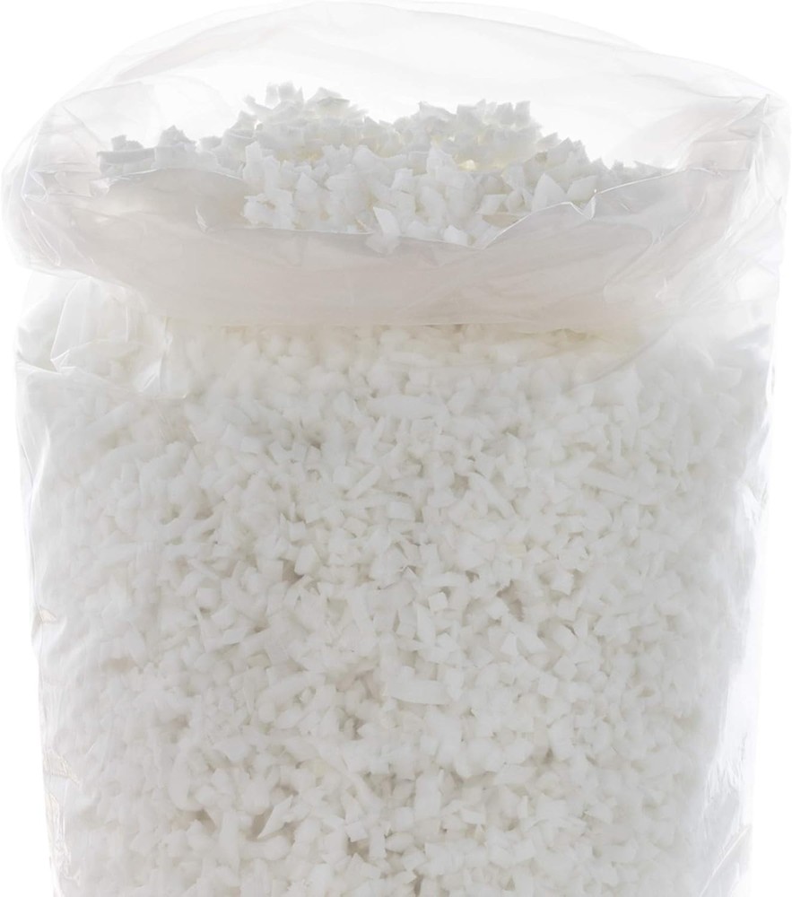 Shredded Memory Foam - All White Craft Foam - Replacement Fill for Pillows, ...