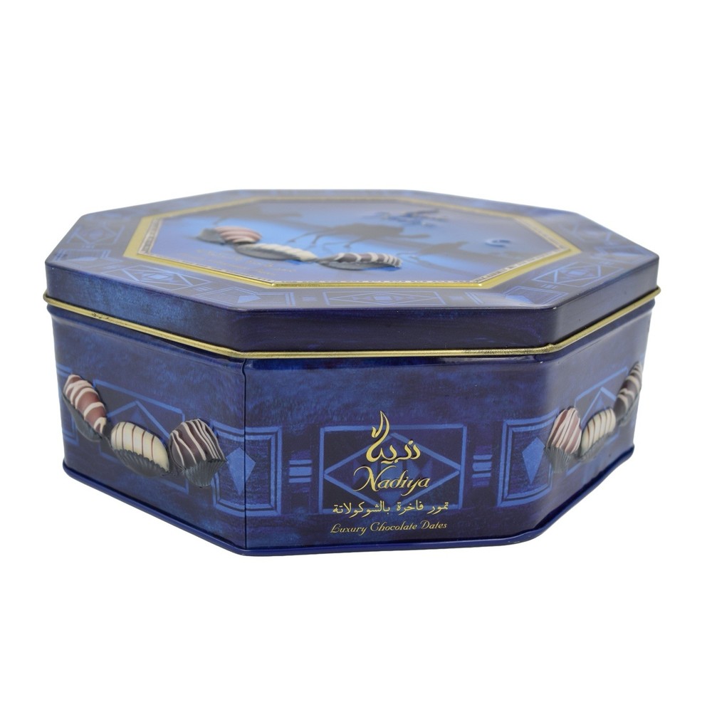 Luxury Nadiya Belgian Chocolate Arabian Dates Octagonal TIN ONLY EMPTY