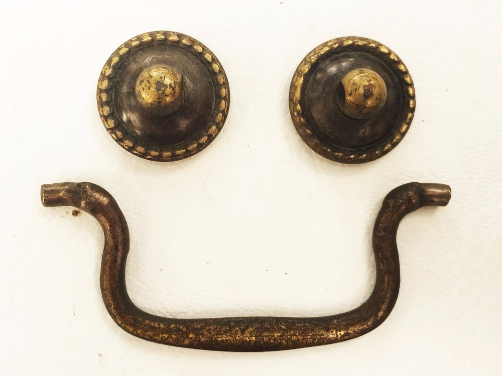 Brass Colonial Chippendale antique hardware Bail drawer pull 3"centers