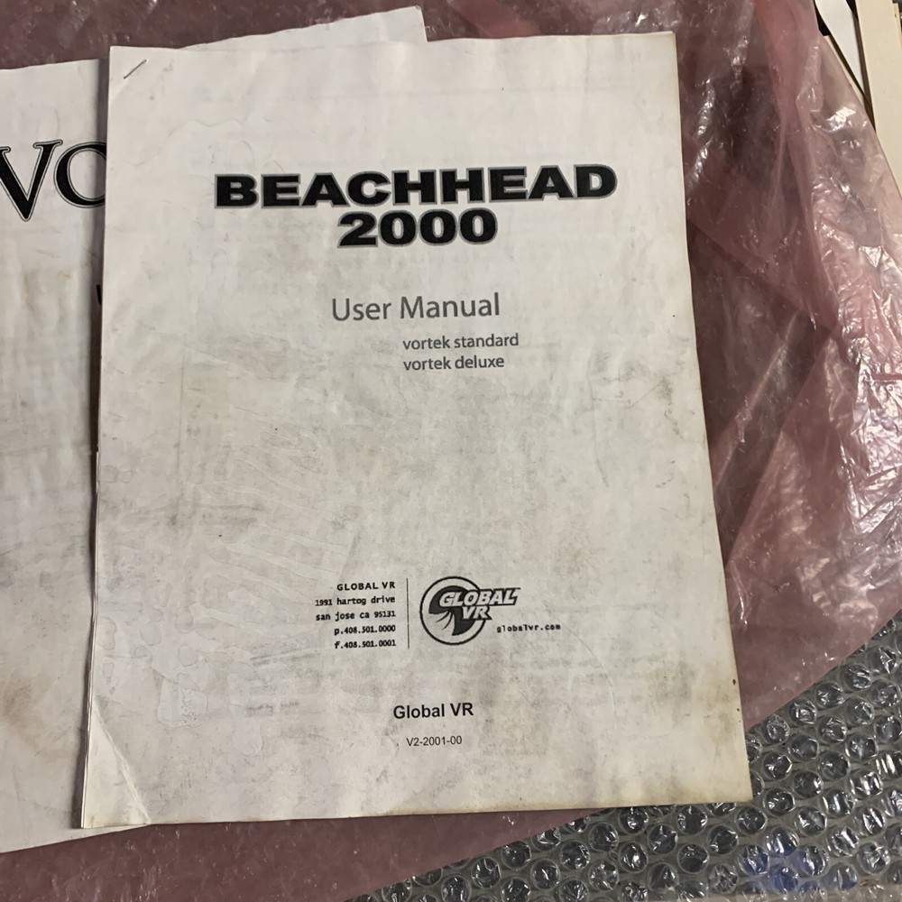 Beach head 2000 Vortex VR global,,arcade Video Game Manual