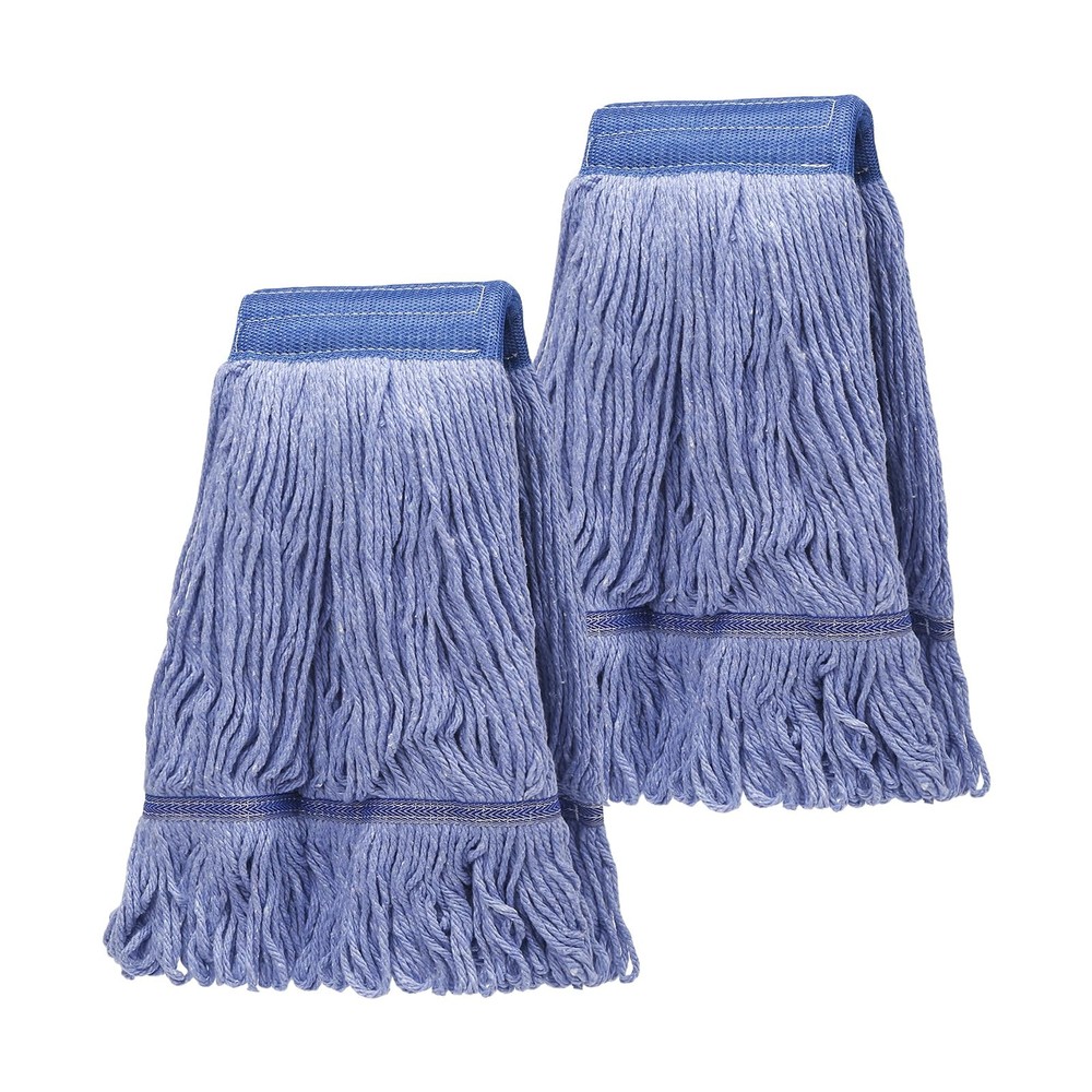 2 Pack Blue Mop Head Refills, Loop String Commercial Grade