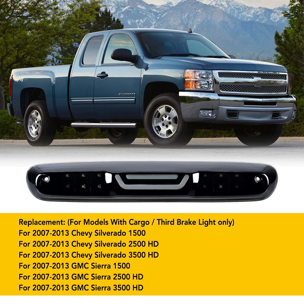 Smoke LED 3rd Third Brake Light Cargo Lamp For 07-13 Chevy Silverado Bright EAG