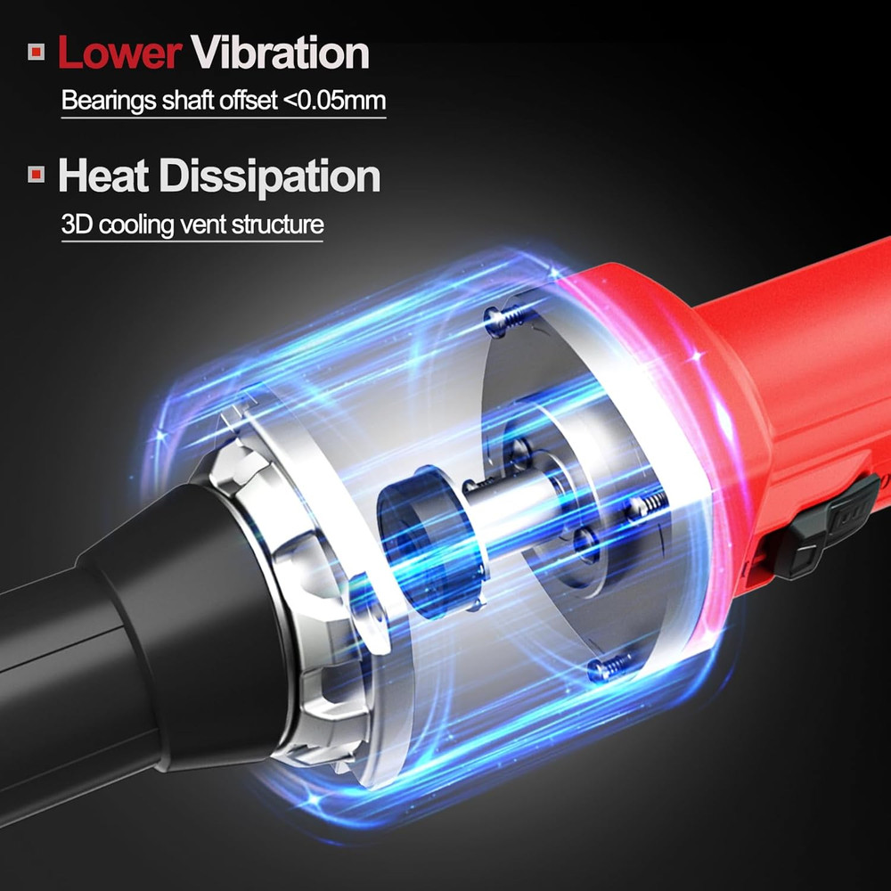 6" Extra Long Extension Electric Die Grinder, 1/4" Variable Speed Corded Power D