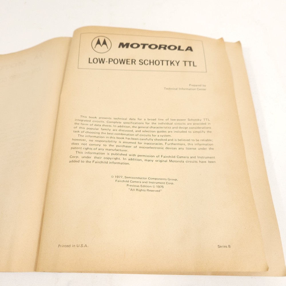 Motorola Data Book Low Power Schottky TTL 1977