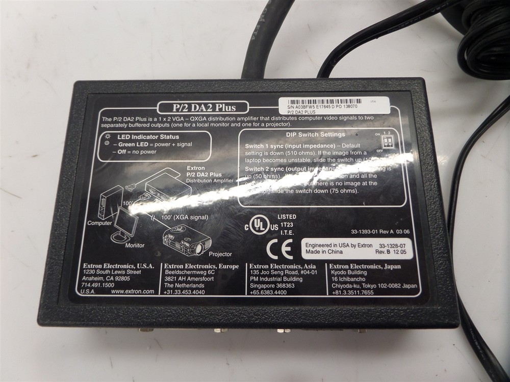 Extron P/2 DA2 Plus Dual Output VGA Distribution Amplifier