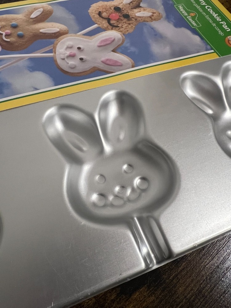 Wilton Bunny Cookie Pan NEW easter spring bakeware treat rabbit stick 2105-2957