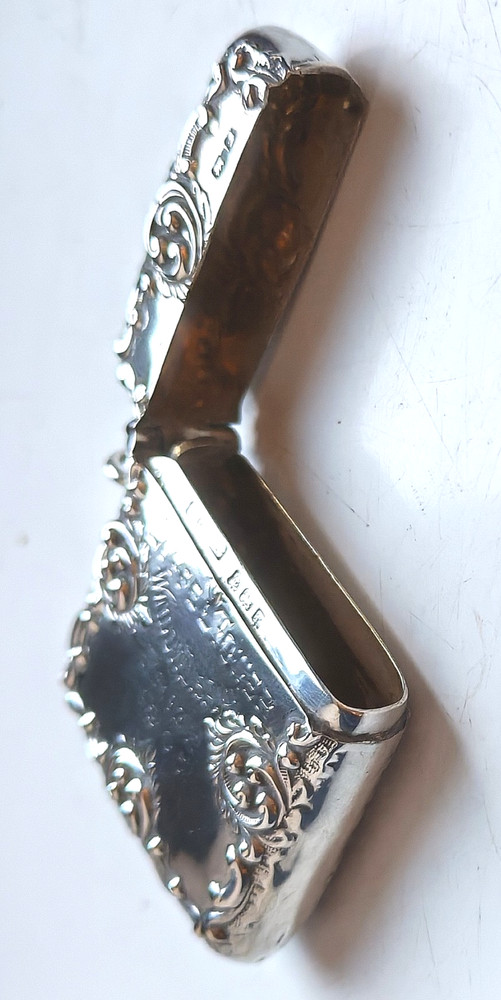 ANTIQUE SILVER VESTA CASE EIFFEL TOWER WINDOW DISPLAY PRIZE BIRMINGHAM 1905