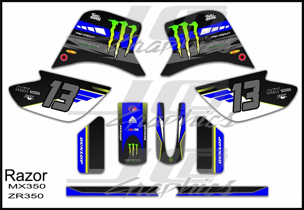 Razor MX350 graphics kit decals THICK AND HIGH GLOSS