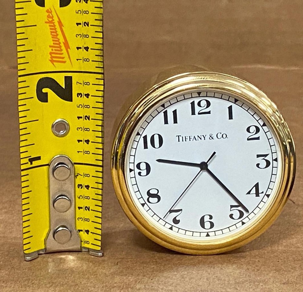TIFFANY & CO 2" DESK CLOCK (NOT WORKING) USED.