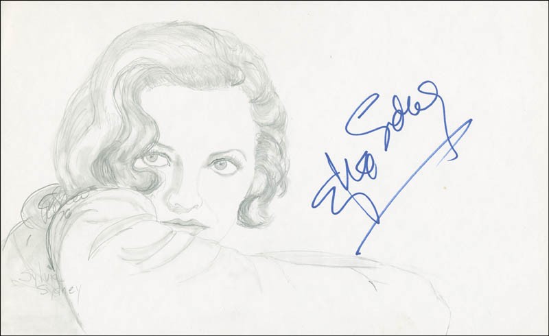SYLVIA SIDNEY - ORIGINAL ART SIGNED 1976