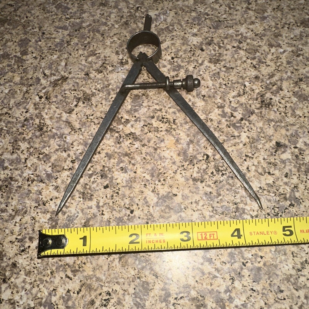Vintage Mechanical 4 1/2” Round Leg Inside Spring Divider Caliper Tool
