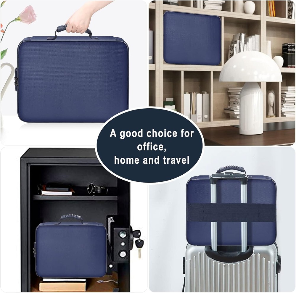 DocSafe Fireproof Document Organizer Bag with Lock ,Water-Resistant Zipper