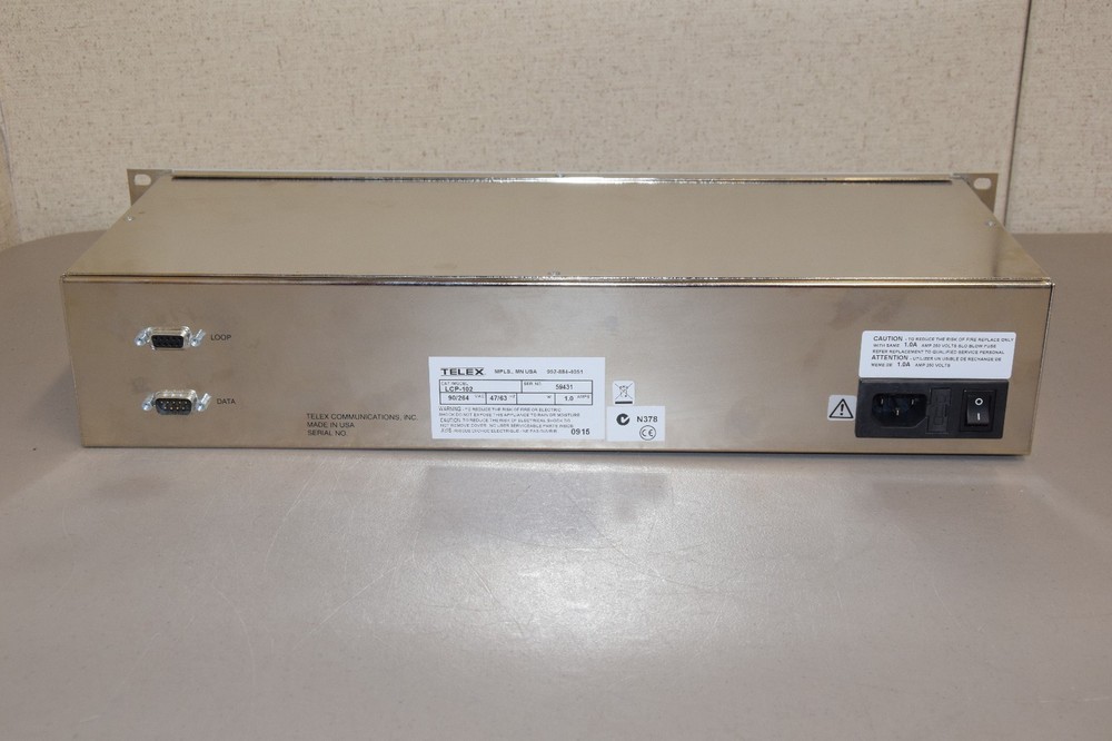 Telex RTS LCP-102 2U Rackmount Level Control Panel V 1.16B Powers On