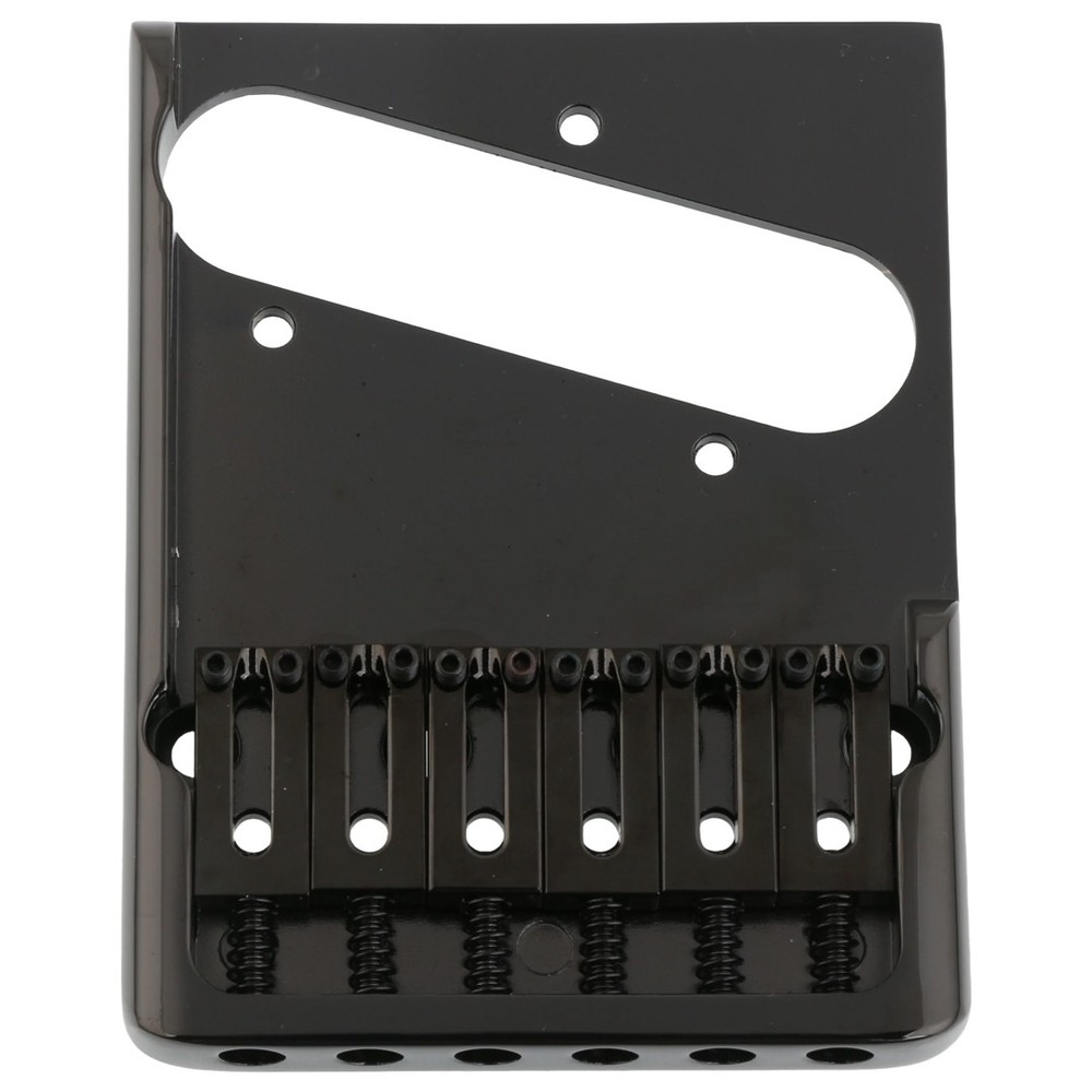 6-Saddle Telecaster Bridge Solid Brass Asymmetric Bridge for Tele Guitar Black