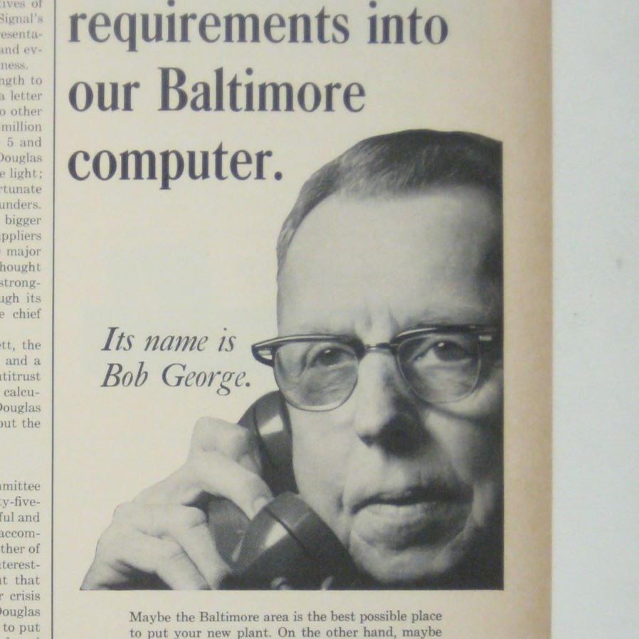 Baltimore Computer Advertisement March 1967 Print MOD