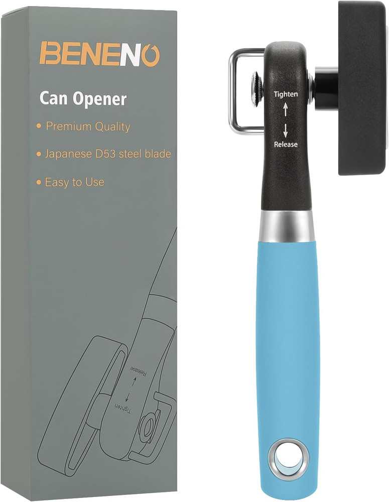 Can Opener, Manual Side Safe Cut Can Opener Smooth Edge with Durable Sharp Blade